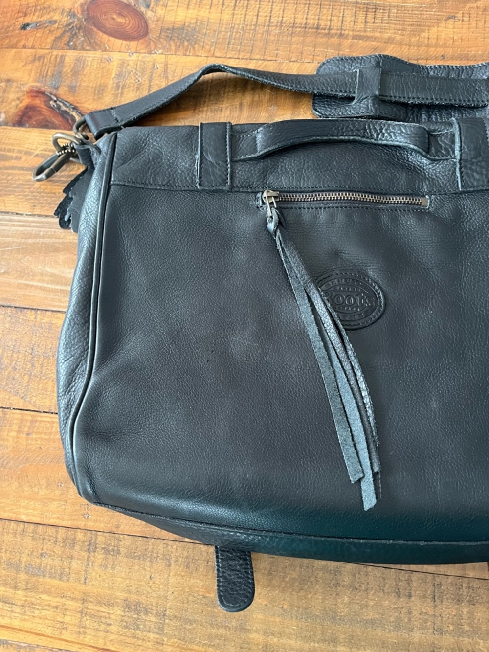 Roots Modern Satchel Cervino Soft Pebbled Leather Black Laptop $448 Briefcase - Picture 3 of 16
